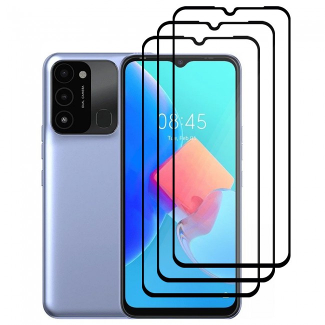 CATANES 3 Pack Tecno Spark 8C 4G Screen Protector Tempered Glass Full Glue Black side