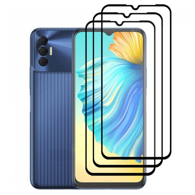 CATANES 3 Pack Tecno Spark 8P 4G Screen Protector Tempered Glass Full Glue Black side