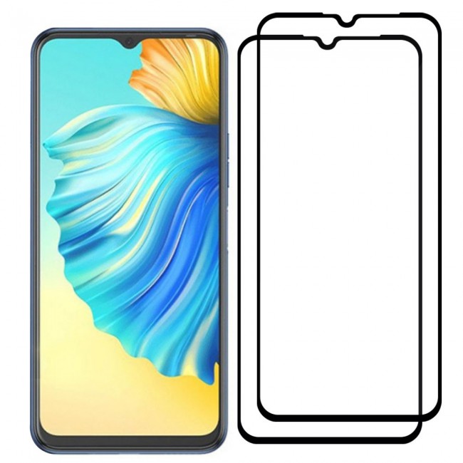 CATANES 2 pack Tecno Spark 8P 4G Screen Protector Tempered Glass Full Glue Black side
