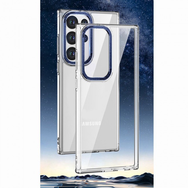 CATANES 5 Packs For Samsung Galaxy S23 Ultra Clear Case With 2 Screen Protectors and 2 Camera Lens Protectors/Blue