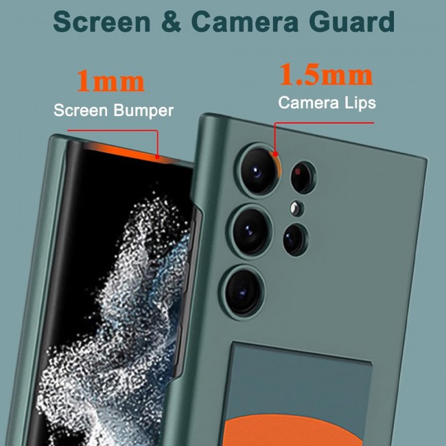 CATANES Samsung Galaxy S24 Ultra Case Ultra-Thin Hard Shockproof PC and PU Leather Wristband Cover Phone Case Luxury Slim Wrist Strap Kickstand Full Protective Anti-Scratch Case Green