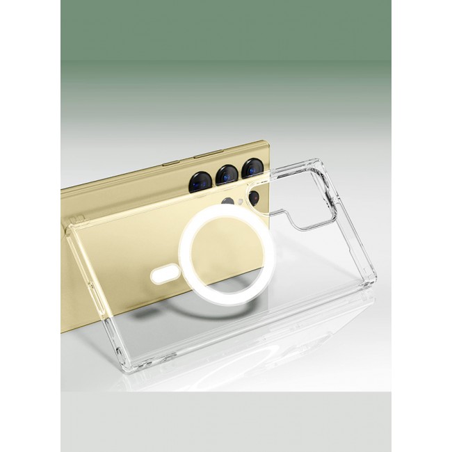 CATANES Samsung Galaxy S24 Ultra Case Translucent TPU Bumper Shockproof Phone Cover with Built-in Magnet Non-Yellowing Case Cover Compatible with MagSafe