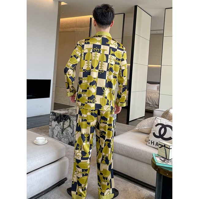 MARGOUN Couple Men XL Size Women Large Size Pajamas 2 Pieces Sleepwear Long sleeve Shirt and Pants Home Clothes Suits Pajama Sets Fashion Design MG14