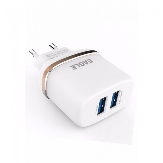 Eagle Dual USB Wall Charger DL-AC52 with Lightning Cable for iPhone