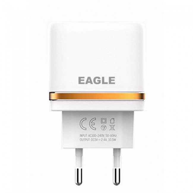Eagle Dual USB Wall Charger DL-AC52 with Micro USB Cable for Samsung