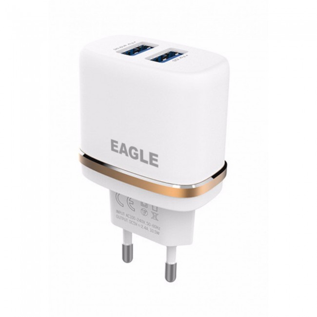 Eagle Dual USB Wall Charger DL-AC52 with Type-C Cable for Oneplus