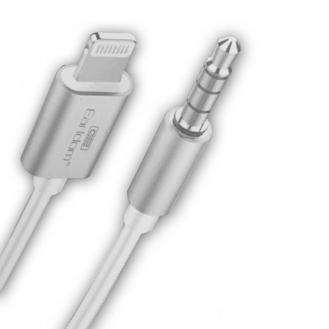 Earldom 3.5mm Jack Audio to Lightning Aux Cable 1m– White