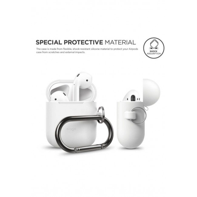 Elago Apple AirPods Shockproof Protective Hang Case with Clip