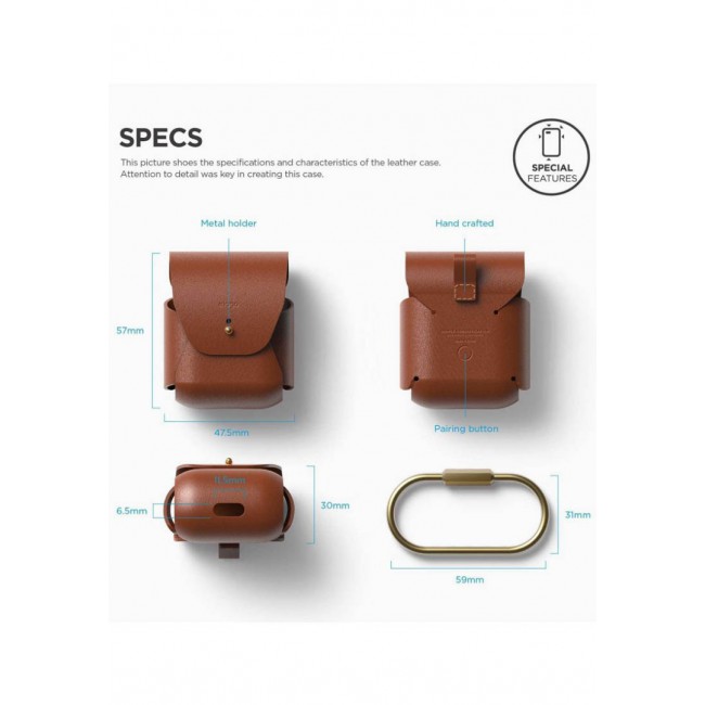 Elago AirPods Genuine Leather Case 