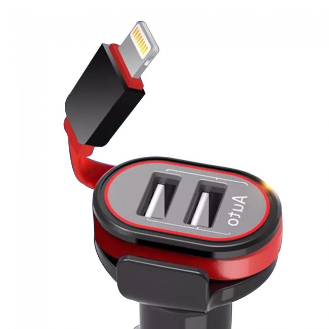 Margoun Epenyu EPC09 Dual USB Car Charger with Lightning Cable for Apple Devices , Black ( NMT)