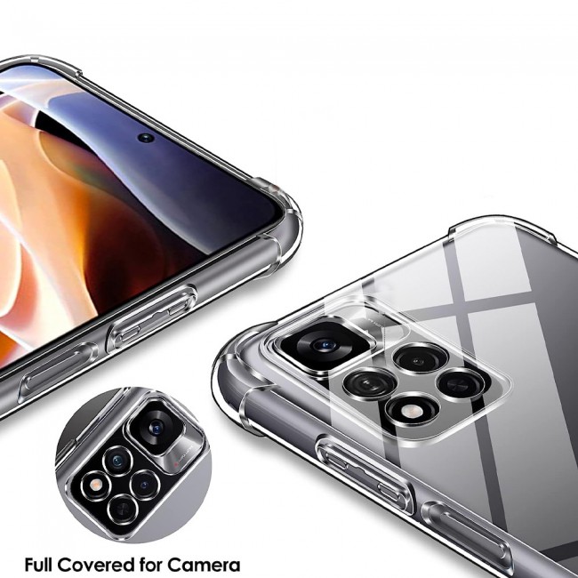 CATANES For Xiaomi Redmi Note 11 5G Case Cover Clear Protective TPU Four Corners Cover Transparent Soft Case