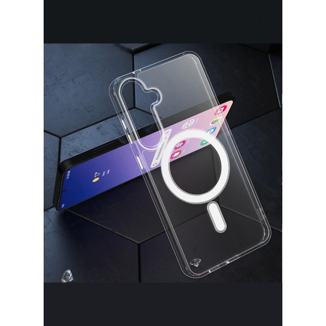 MARGOUN Samsung Galaxy S24 Case Translucent TPU Bumper Shockproof Phone Cover with Built-in Magnet Non-Yellowing Case Cover Compatible with MagSafe
