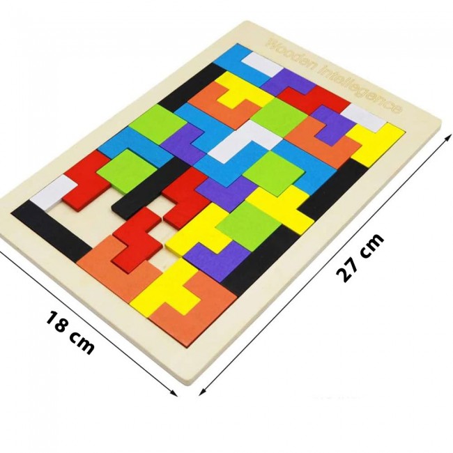 CATANES Wooden Jigsaw Puzzle 40 Pieces Tangram Jigsaw Teasers Educational Children’s Puzzle Game for Ages 3+
