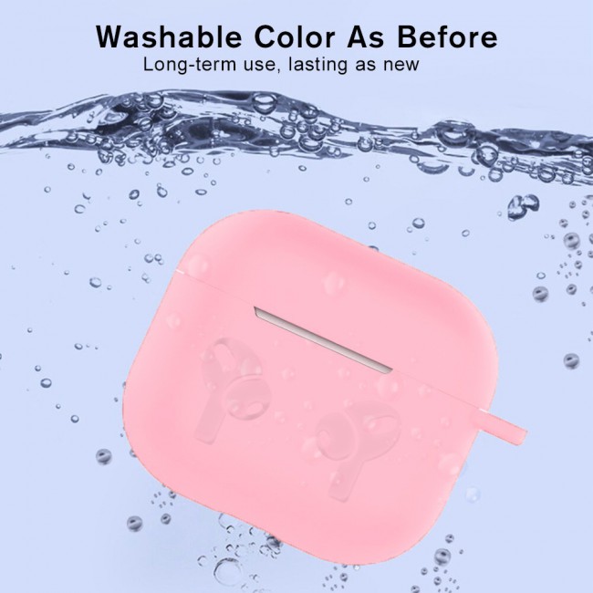 Margoun Silicone Case Cover for Airpods 3 with Logo and Carabiner - Baby Pink