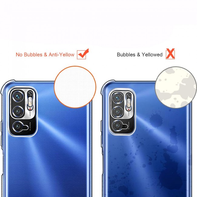 CATANES For Xiaomi Redmi Note 10T 5G Case Cover Clear Protective TPU Four Corners Cover Transparent Soft Case