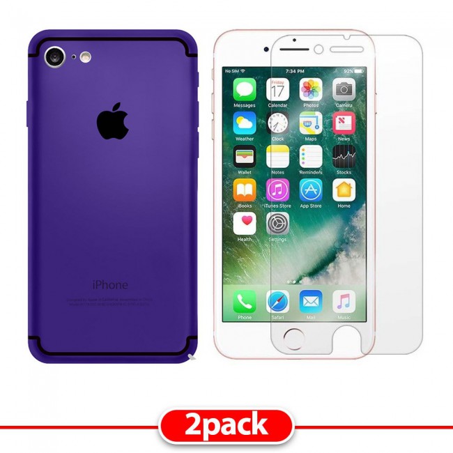 2Pack Hicool Purple Hard Cover and Clear Screen Protector for iPhone and