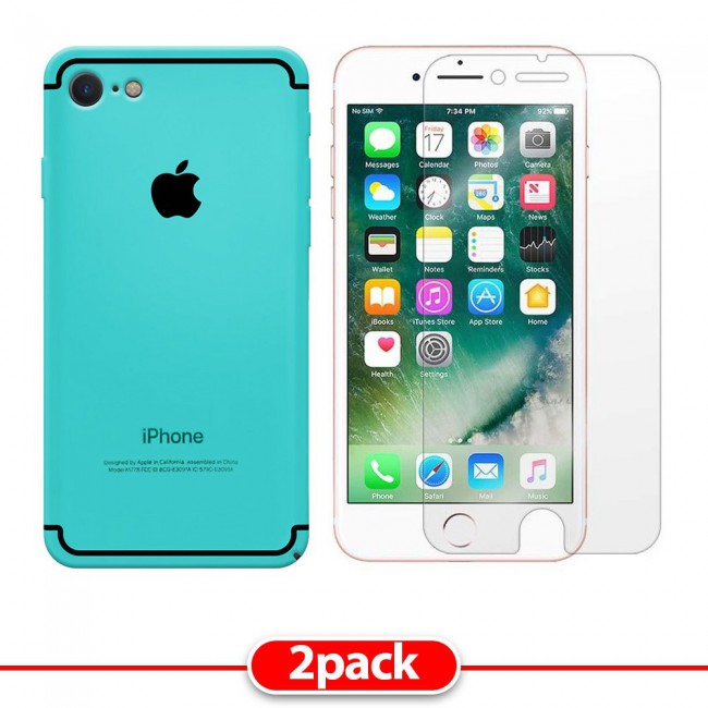 2Pack Hicool Turquoise Hard Cover and Clear Screen Protector for iPhone  and