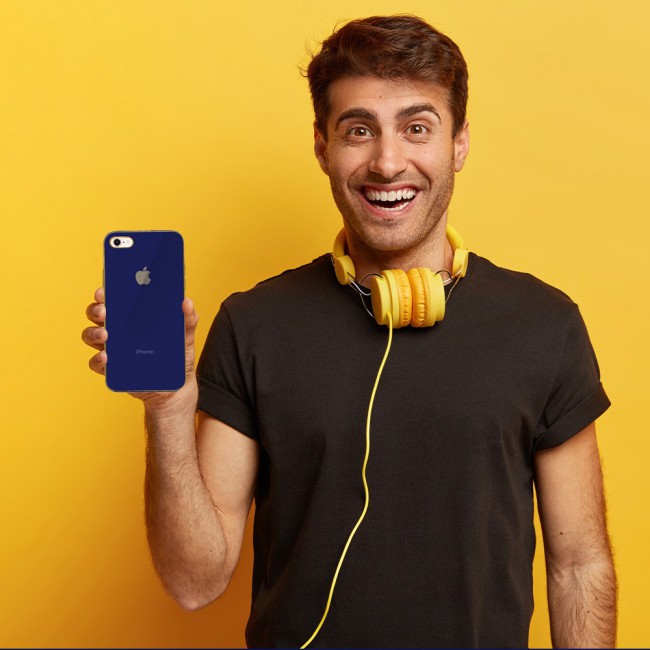 iphone 7 and 8 Case Cover Gold Edge Hicool - Dark Blue