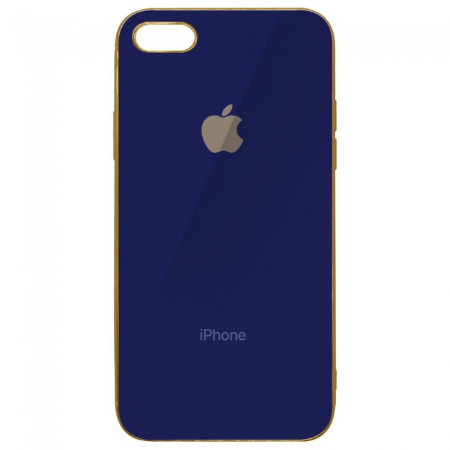iphone 7 and 8 Case Cover Gold Edge Hicool - Dark Blue