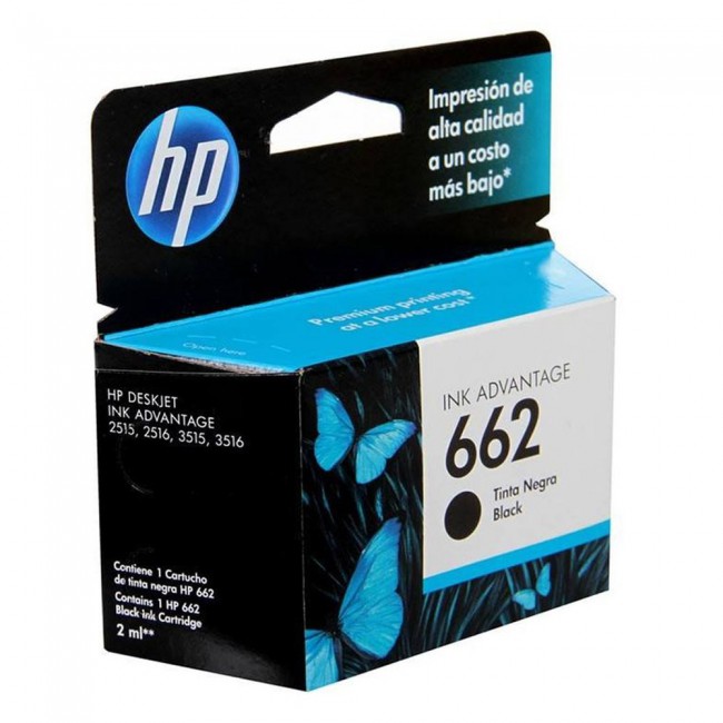 HP 662 Black Original Ink Cartridge Negra