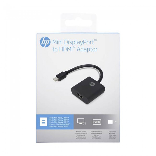 HP Mini DisplayPort to HDMI Adapter - Black 10.00 cm