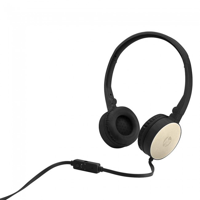 HP Stereo Headset H2800 for Tablets, Smartphones, PCs and other devices with 3.5 mm connectivity - Black w. Silk Gold