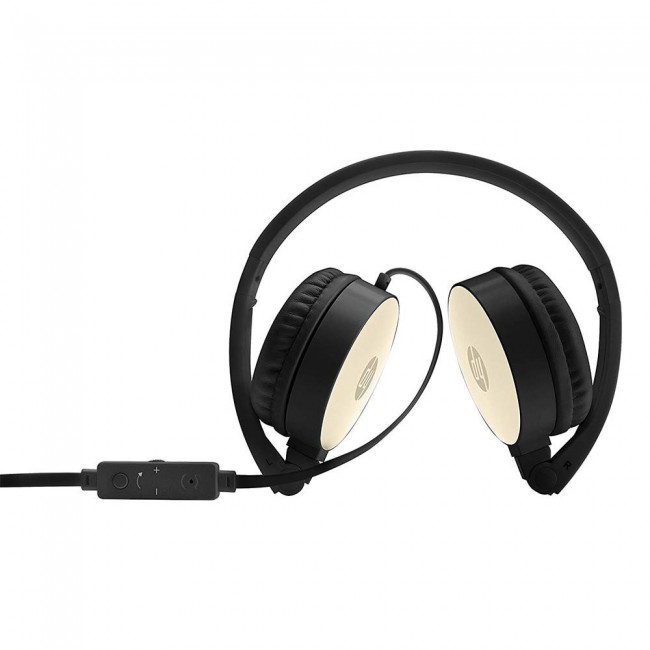 HP Stereo Headset H2800 for Tablets, Smartphones, PCs and other devices with 3.5 mm connectivity - Black w. Silk Gold