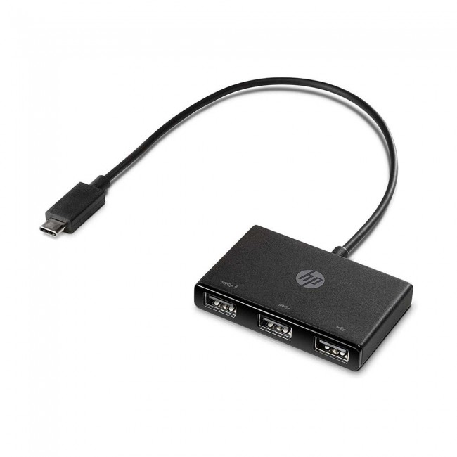 HP USB-C to USB-A Hub (Z8W90AA) for your Notebook or Tablet’s USB-C Port - Black
