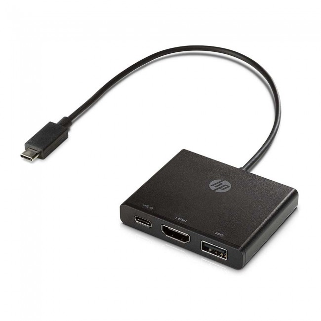 HP USB-C to HDMIUSB3.0 USB-C Hub for All accessories with the HDMI, USB-C and USB ports - Black