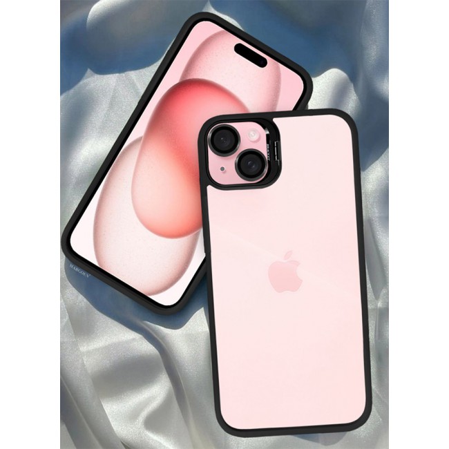 CATANES iPhone 15 Plus Case Cover and Lens Protector Built-in Camera Stand and Compatible with MagSafe Full Body Shockproof Case Clear Black