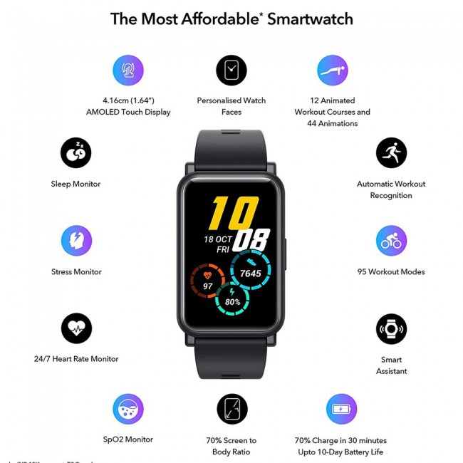 Honor Watch ES Smartwatch Fitness Tracker - Black