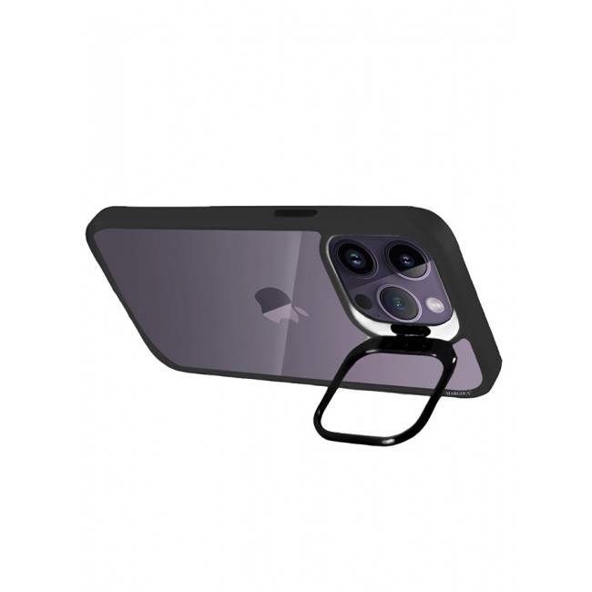 CATANES 2 Pack iPhone 14 Pro Case Cover and Lens Protector and Screen Protector Built-in Camera Stand and Compatible with MagSafe Full Body Shockproof Case Clear Black