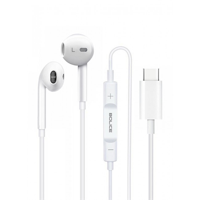 BOLICE USB C Headphones Compatiable with Google Pixel 7 Pro USB C In-Ear Headphones with Microphone Volume Control and Pure Sound White