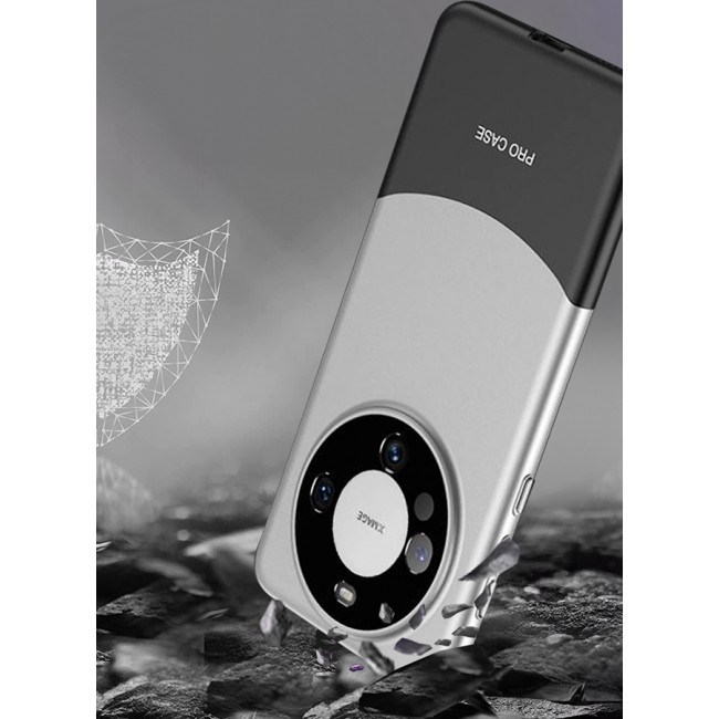 CATANES Huawei Mate 60 Pro Case Camera Full Cover Protector Shockproof Hard Case Cover Luxury and Fashionable Design Case Silver
