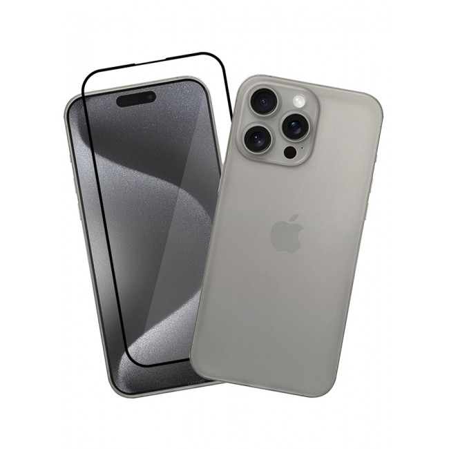 CATANES 2 Pack iPhone 15 Pro Max Case Cover and Screen Protector Air Skin Series Back Cover Sturdy Durable Thin Case Drop Protection Cover Clear Natural