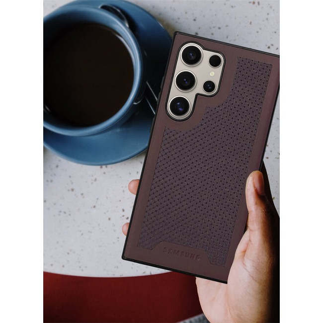 CATANES Samsung Galaxy S24 Ultra Case Anti-slip Textured Design Scratch Resistant Shock Absorbing Case Cover Maroon