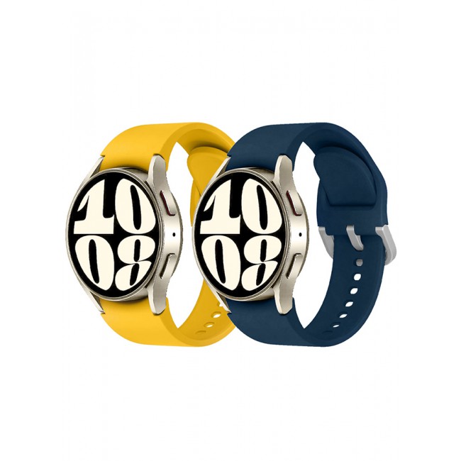 MARGOUN 2 Pack For Samsung Galaxy Watch 6/6 Classic 20mm Silicone Band Flexible and Durable Replacement Sport Strap - B