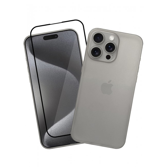 MARGOUN 2 Pack iPhone 15 Pro Max Case Cover and Screen Protector Air Skin Series Back Cover Sturdy Durable Thin Case Drop Protection Cover Clear Natural