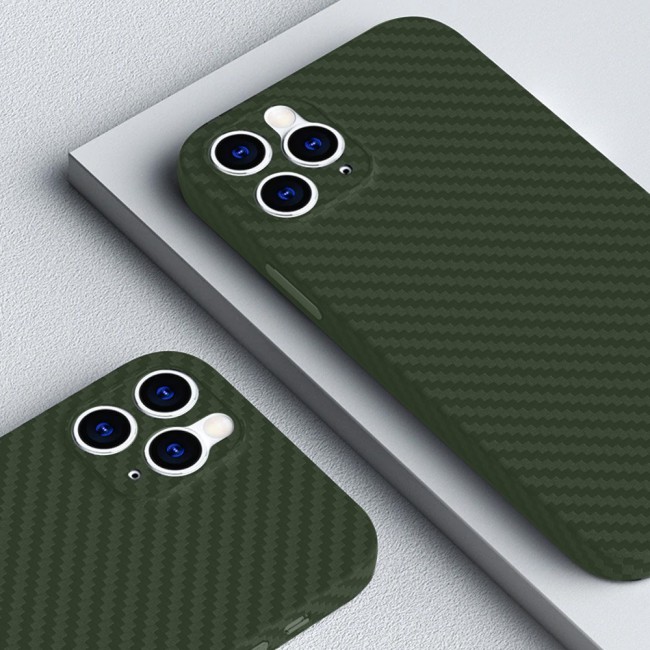 K-Doo Air Carbon Case with Carbon Fiber Design for iPhone 11 Pro Max – Green
