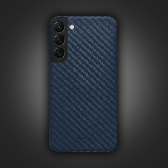 K-Doo Air Carbon Case with Carbon Fiber Design for Samsung Galaxy S22 Plus – Blue