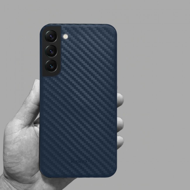 K-Doo Air Carbon Case with Carbon Fiber Design for Samsung Galaxy S22 – Blue