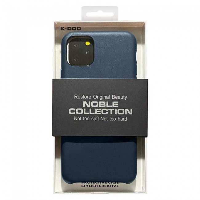 K-Doo Noble Collection Genuine Leather Case for iPhone 12 Pro Max - Blue