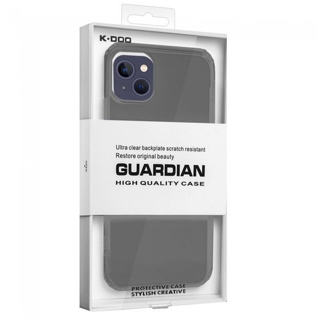 K-DOO Guardian Series Case Cover for iPhone 13 – Clear Black