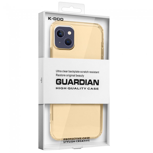K-DOO Guardian Series Case Cover for iPhone 13 – Clear Gold