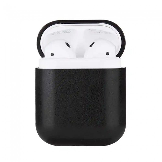 K-DOO Leather Case Cover for AirPods 1 and Airpods 2 - Black