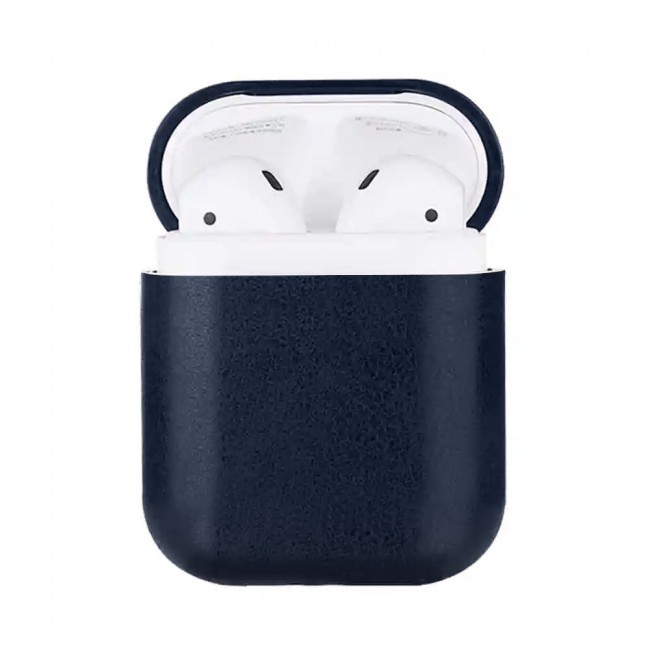 K-DOO Leather Case Cover for AirPods 1 and Airpods 2 - Dark Blue