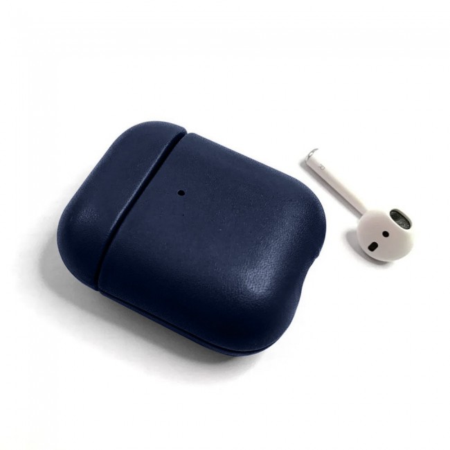 K-DOO Leather Case Cover for AirPods 1 and Airpods 2 - Dark Blue