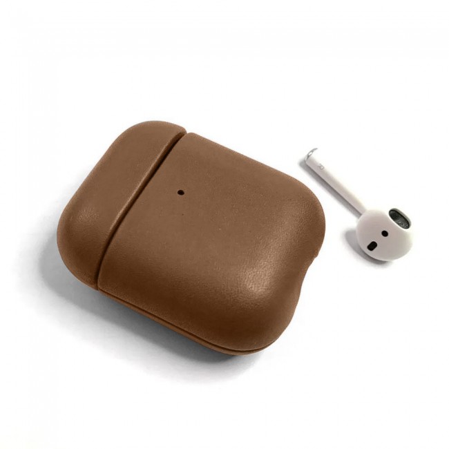 K-DOO Leather Case Cover for AirPods 1 and Airpods 2 - Brown