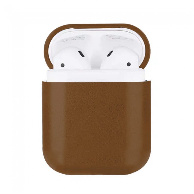 K-DOO Leather Case Cover for AirPods 1 and Airpods 2 - Brown