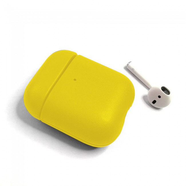 K-DOO Leather Case Cover for AirPods 1 and Airpods 2 - Yellow